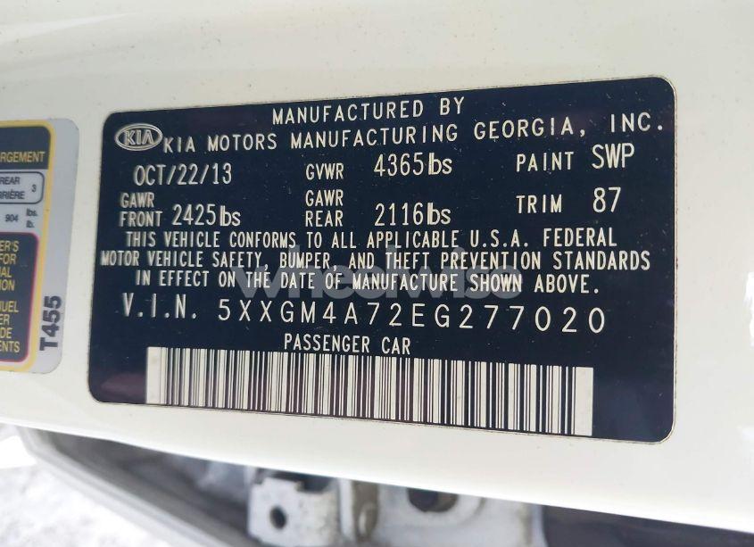 Photo 9 of 2014 Kia Optima LX (VIN 5XXGM4A72EG277020)