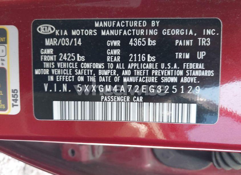 Photo 9 of 2014 Kia Optima LX (VIN 5XXGM4A72EG325129)
