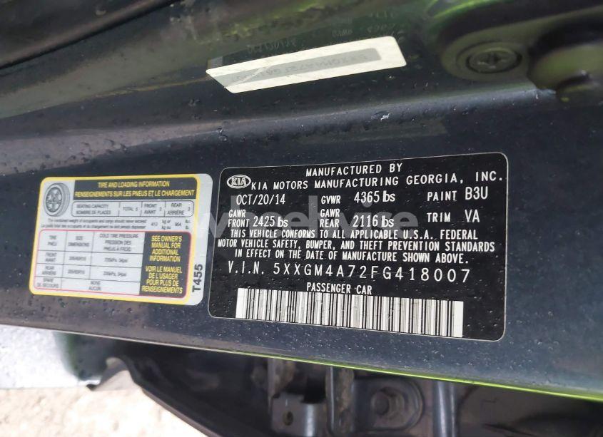 Photo 9 of 2015 Kia Optima LX (VIN 5XXGM4A72FG418007)