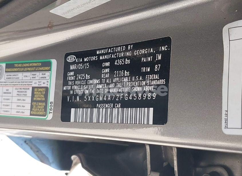 Photo 9 of 2015 Kia Optima LX (VIN 5XXGM4A72FG458989)