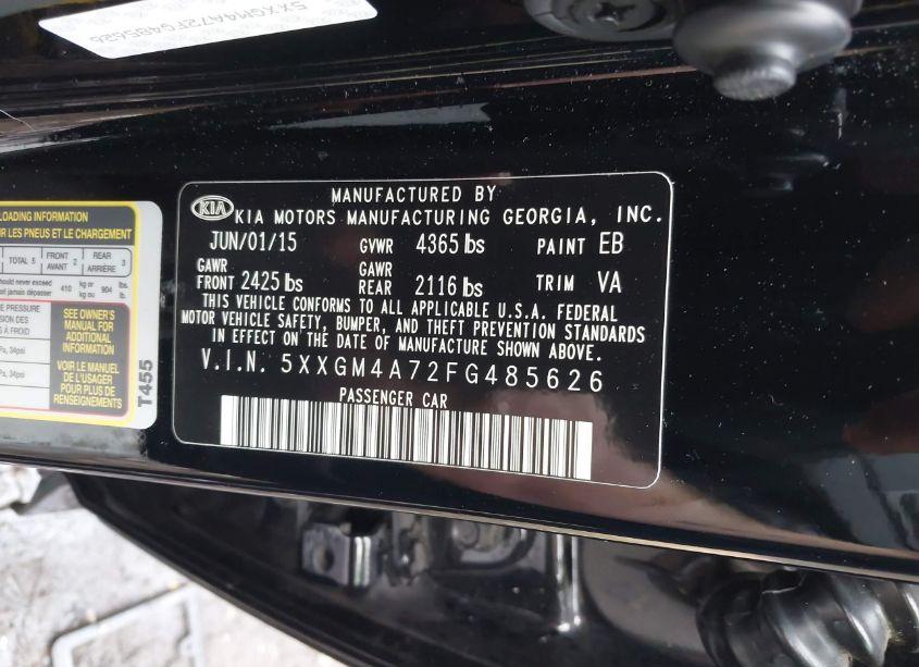 Photo 9 of 2015 Kia Optima LX (VIN 5XXGM4A72FG485626)