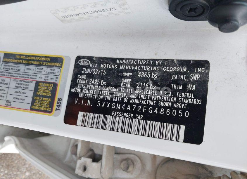 Photo 9 of 2015 Kia Optima LX (VIN 5XXGM4A72FG486050)