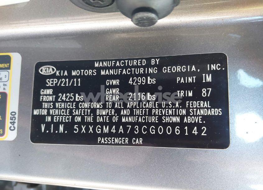 Photo 9 of 2012 Kia Optima LX (VIN 5XXGM4A73CG006142)