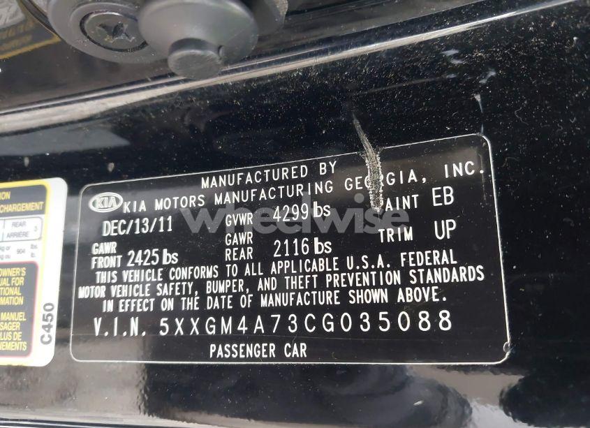 Photo 9 of 2012 Kia Optima LX (VIN 5XXGM4A73CG035088)