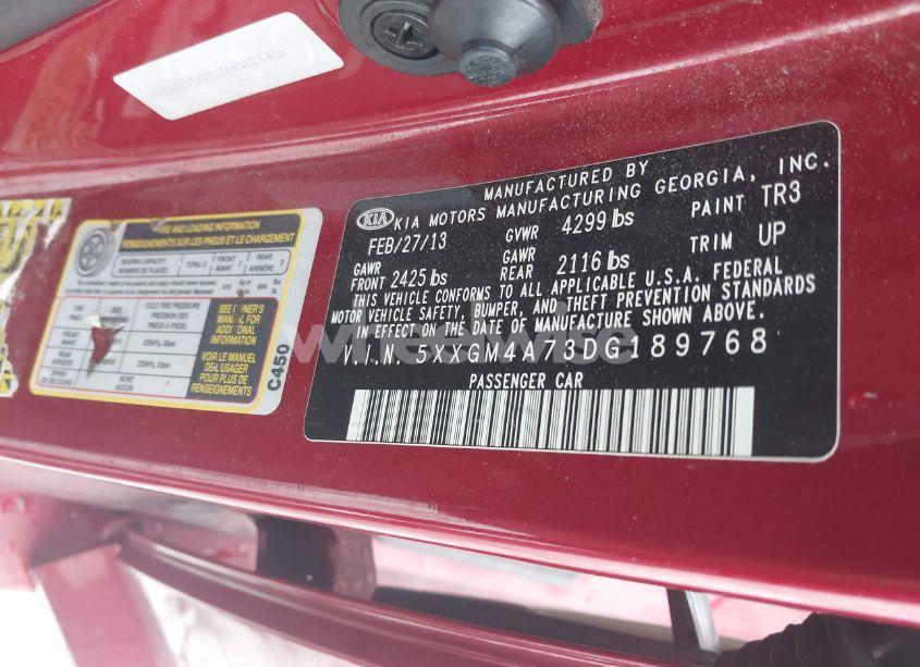 Photo 9 of 2013 Kia Optima LX (VIN 5XXGM4A73DG189768)