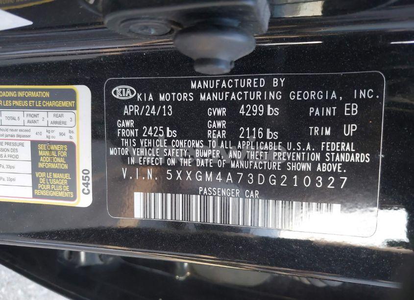 Photo 9 of 2013 Kia Optima LX (VIN 5XXGM4A73DG210327)