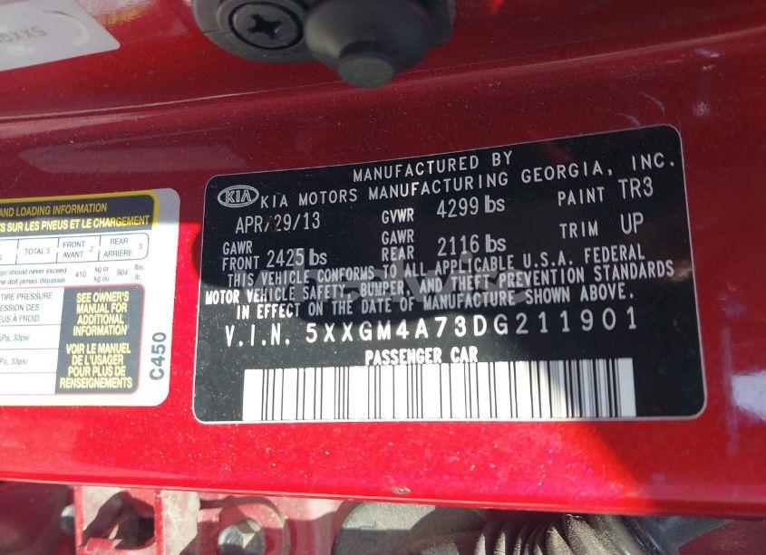 Photo 9 of 2013 Kia Optima LX (VIN 5XXGM4A73DG211901)