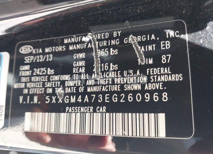 Photo 9 of 2014 Kia Optima LX (VIN 5XXGM4A73EG260968)