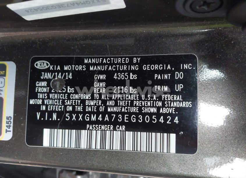 Photo 9 of 2014 Kia Optima LX (VIN 5XXGM4A73EG305424)