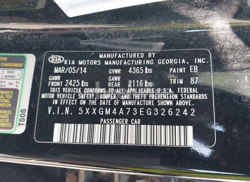Photo 9 of 2014 Kia Optima LX (VIN 5XXGM4A73EG326242)