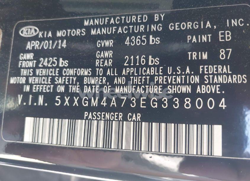 Photo 9 of 2014 Kia Optima LX (VIN 5XXGM4A73EG338004)