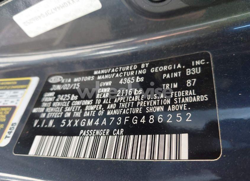 Photo 9 of 2015 Kia Optima LX (VIN 5XXGM4A73FG486252)