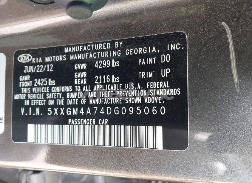 Photo 9 of 2013 Kia Optima LX (VIN 5XXGM4A74DG095060)