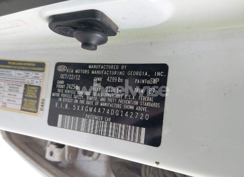 Photo 9 of 2013 Kia Optima LX (VIN 5XXGM4A74DG142720)