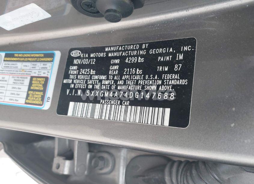 Photo 9 of 2013 Kia Optima LX (VIN 5XXGM4A74DG147688)