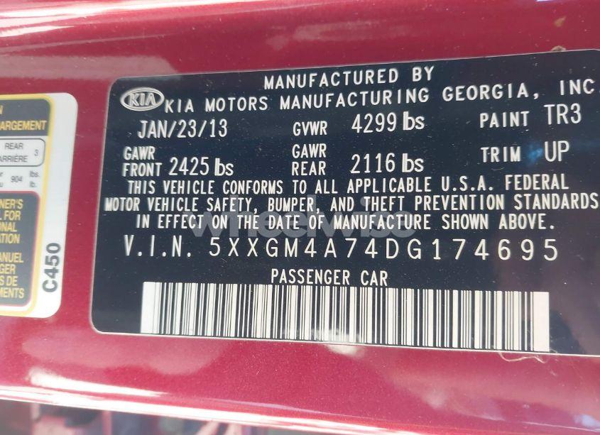 Photo 9 of 2013 Kia Optima LX (VIN 5XXGM4A74DG174695)