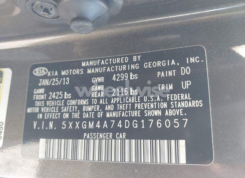 Photo 9 of 2013 Kia Optima LX (VIN 5XXGM4A74DG176057)