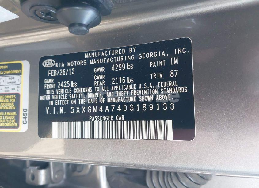 Photo 9 of 2013 Kia Optima LX (VIN 5XXGM4A74DG189133)