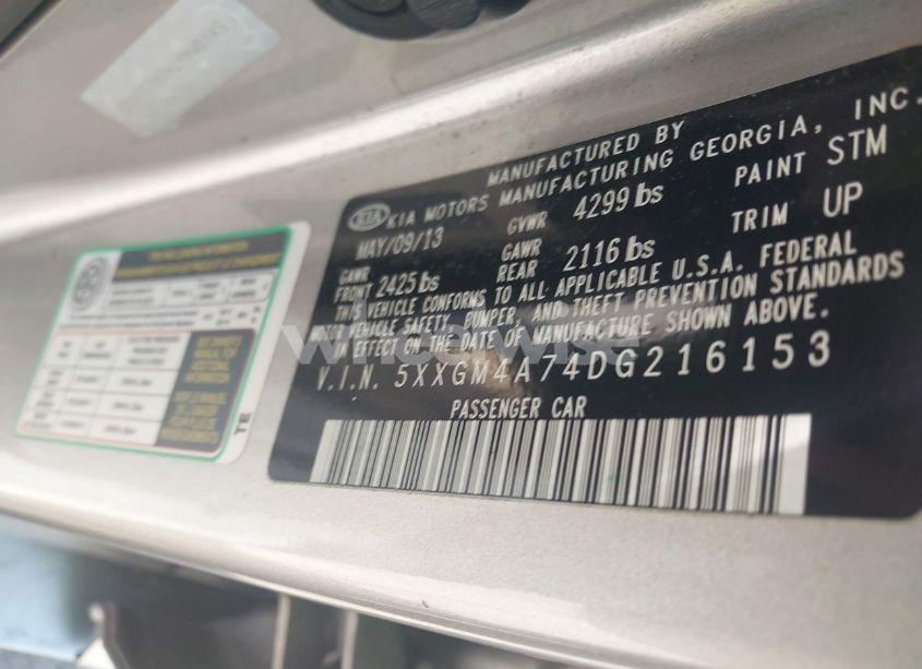 Photo 9 of 2013 Kia Optima LX (VIN 5XXGM4A74DG216153)