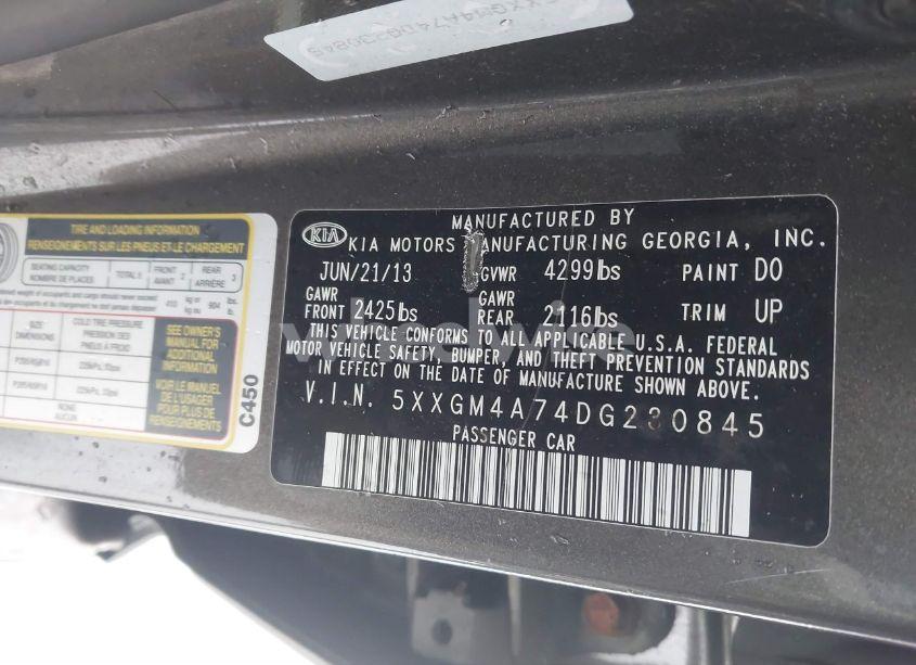 Photo 9 of 2013 Kia Optima LX (VIN 5XXGM4A74DG230845)