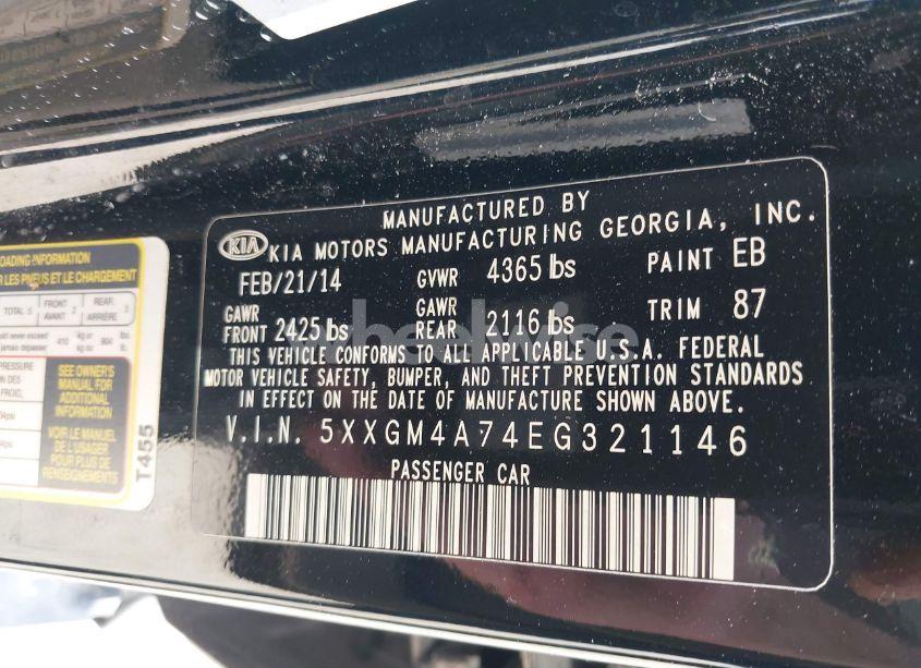 Photo 9 of 2014 Kia Optima LX (VIN 5XXGM4A74EG321146)