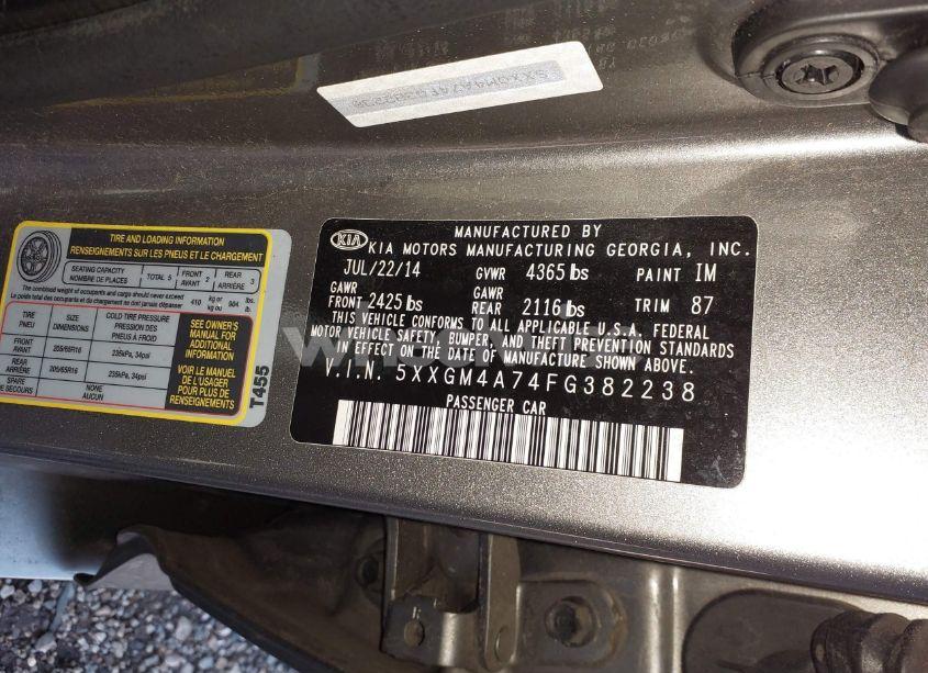 Photo 9 of 2015 Kia Optima LX (VIN 5XXGM4A74FG382238)