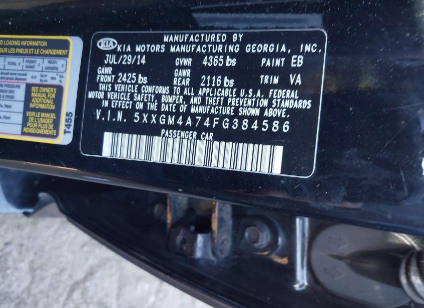 Photo 9 of 2015 Kia Optima LX (VIN 5XXGM4A74FG384586)