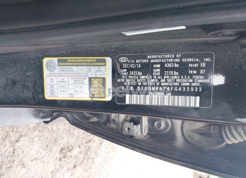 Photo 9 of 2015 Kia Optima LX (VIN 5XXGM4A74FG433933)