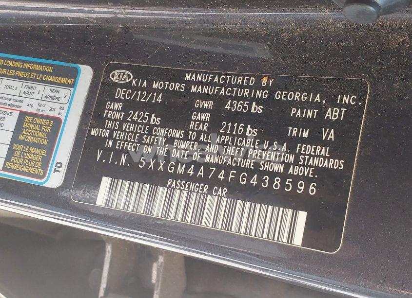 Photo 9 of 2015 Kia Optima LX (VIN 5XXGM4A74FG438596)