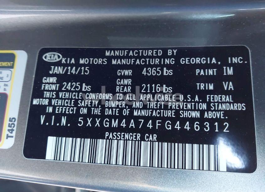 Photo 9 of 2015 Kia Optima LX (VIN 5XXGM4A74FG446312)