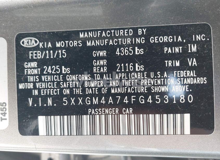 Photo 9 of 2015 Kia Optima LX (VIN 5XXGM4A74FG453180)