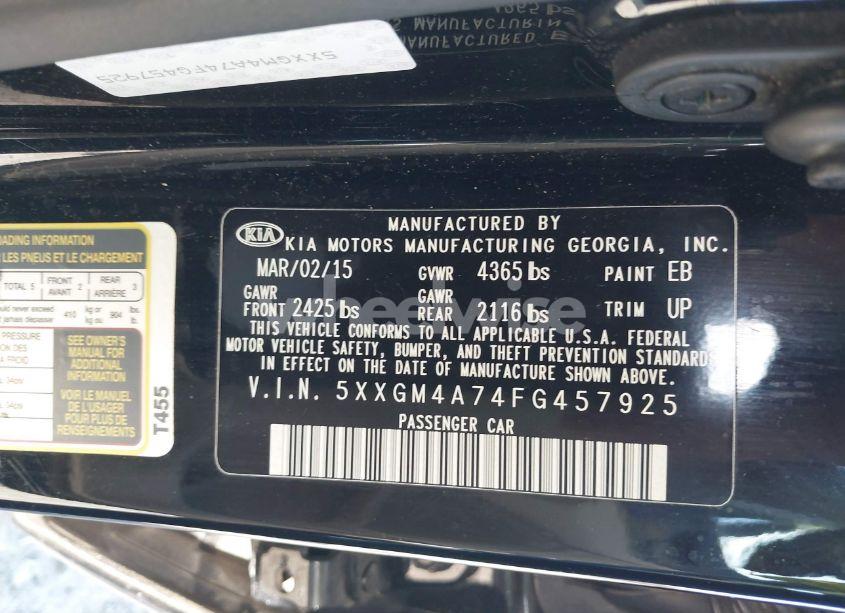 Photo 9 of 2015 Kia Optima LX (VIN 5XXGM4A74FG457925)