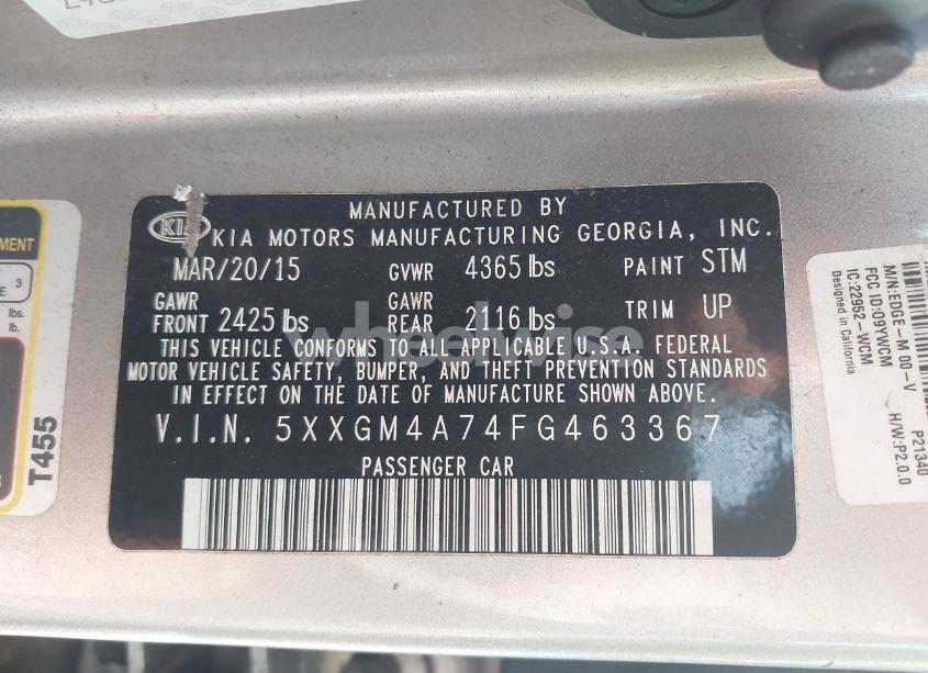 Photo 9 of 2015 Kia Optima LX (VIN 5XXGM4A74FG463367)