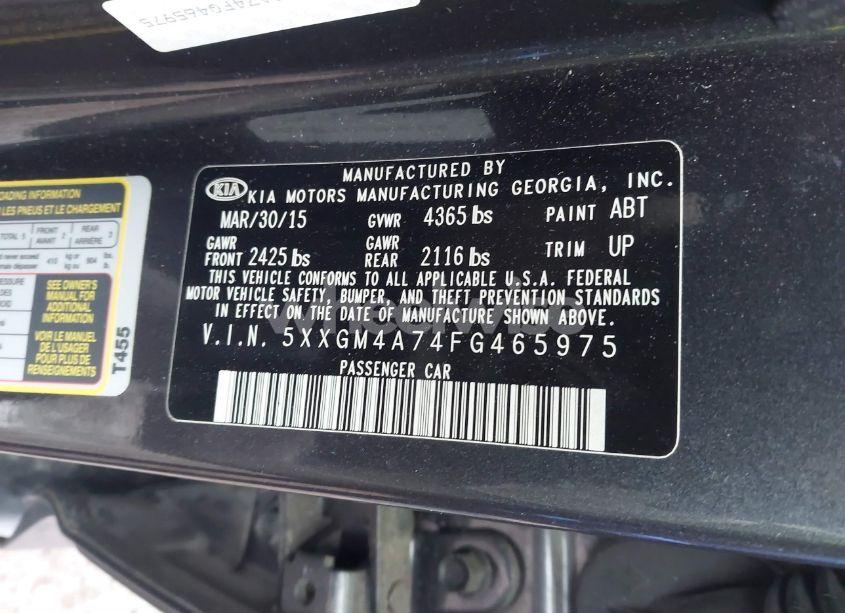 Photo 9 of 2015 Kia Optima LX (VIN 5XXGM4A74FG465975)