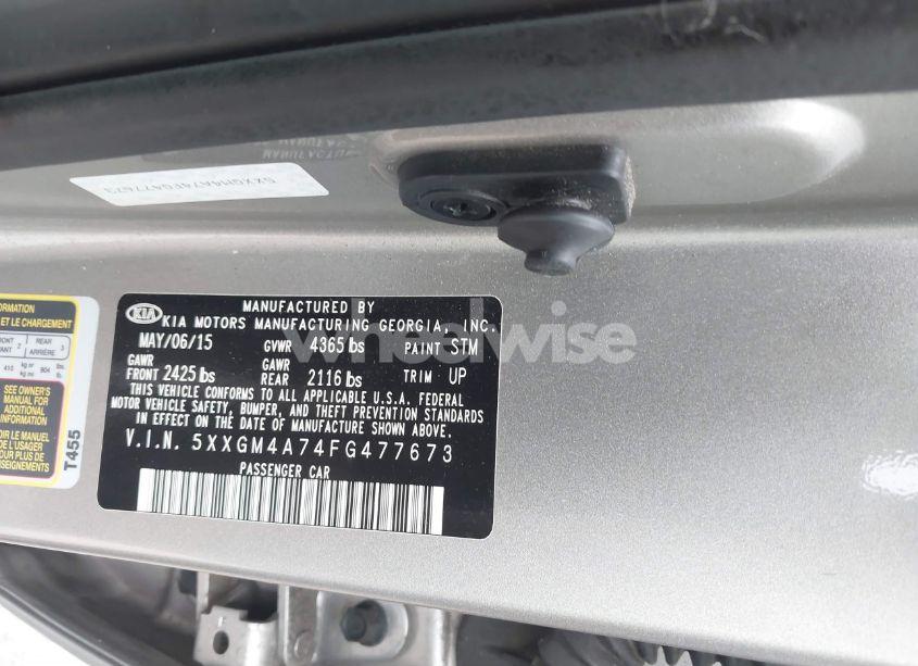 Photo 9 of 2015 Kia Optima LX (VIN 5XXGM4A74FG477673)