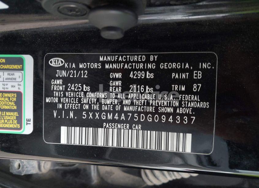 Photo 9 of 2013 Kia Optima LX (VIN 5XXGM4A75DG094337)