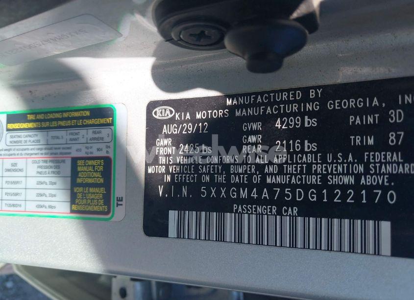 Photo 9 of 2013 Kia Optima LX (VIN 5XXGM4A75DG122170)