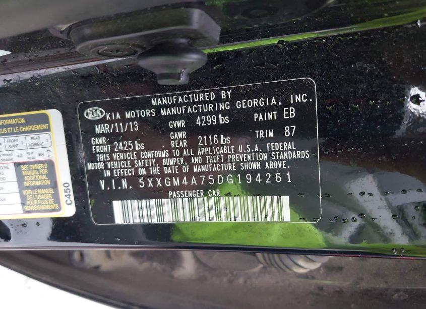 Photo 9 of 2013 Kia Optima LX (VIN 5XXGM4A75DG194261)