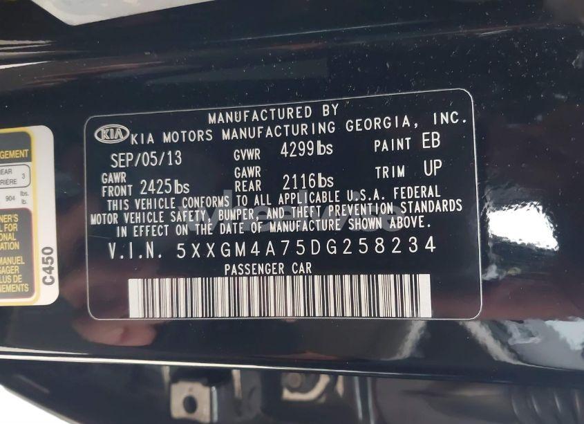 Photo 9 of 2013 Kia Optima LX (VIN 5XXGM4A75DG258234)