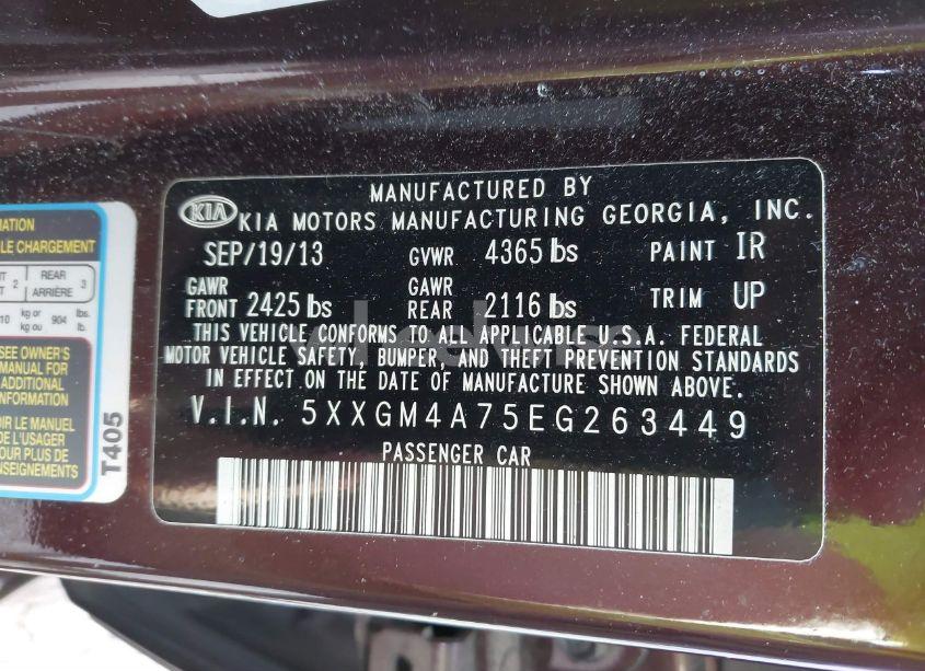 Photo 9 of 2014 Kia Optima LX (VIN 5XXGM4A75EG263449)