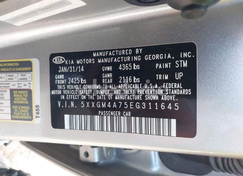 Photo 9 of 2014 Kia Optima LX (VIN 5XXGM4A75EG311645)