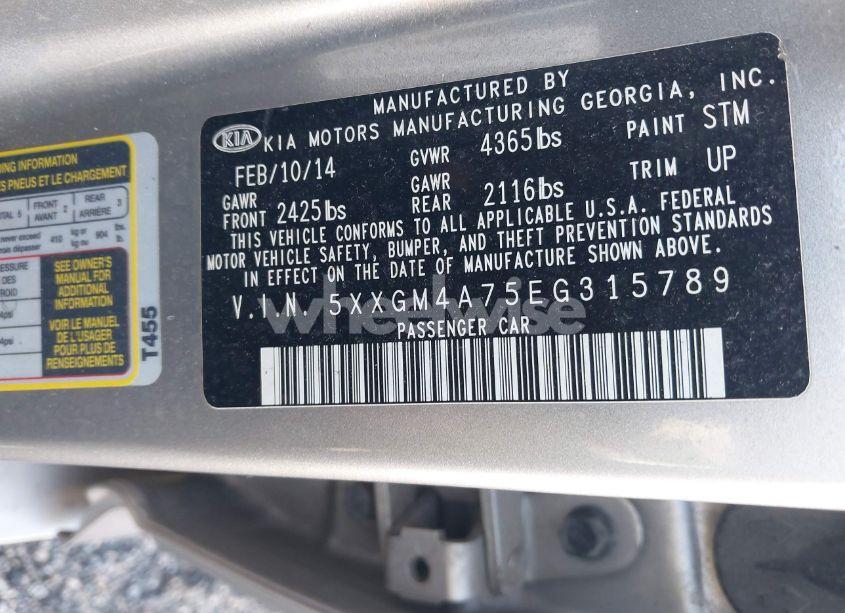 Photo 9 of 2014 Kia Optima LX (VIN 5XXGM4A75EG315789)