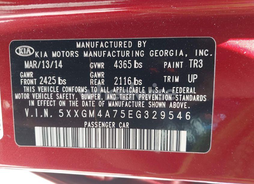 Photo 9 of 2014 Kia Optima LX (VIN 5XXGM4A75EG329546)