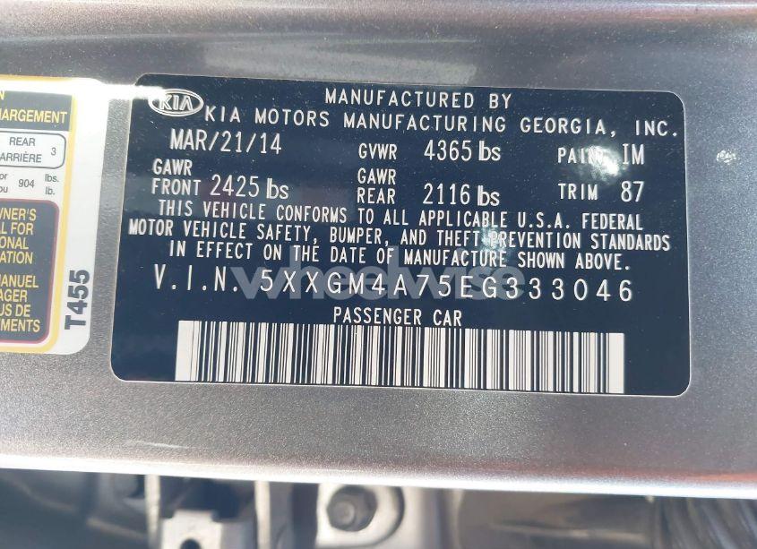 Photo 9 of 2014 Kia Optima LX (VIN 5XXGM4A75EG333046)