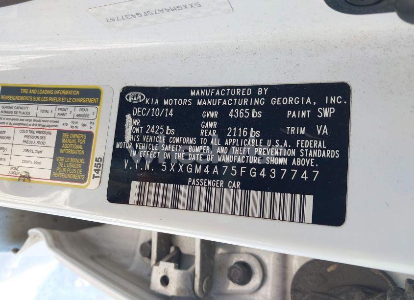 Photo 9 of 2015 Kia Optima LX (VIN 5XXGM4A75FG437747)