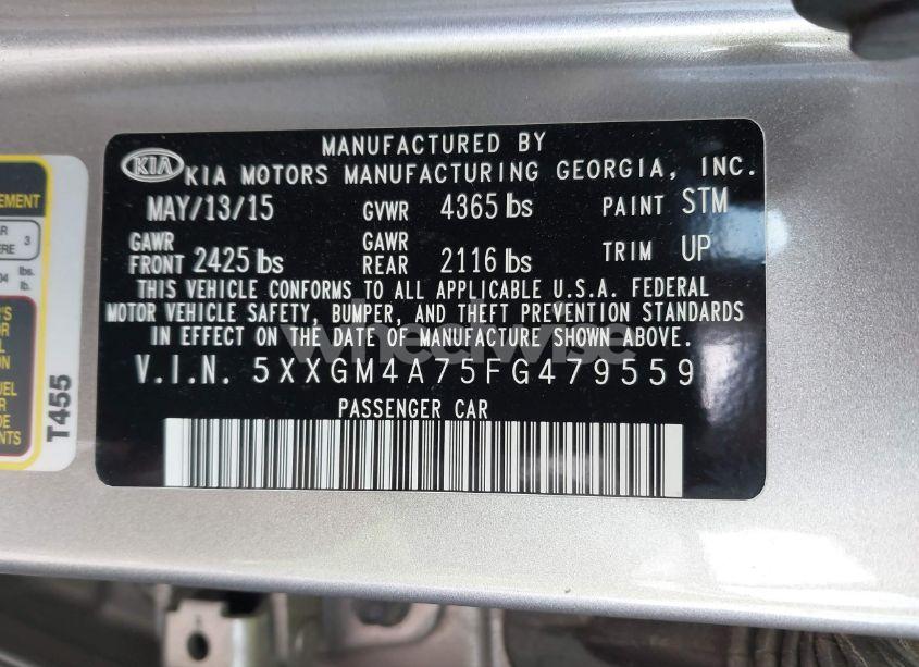 Photo 9 of 2015 Kia Optima LX (VIN 5XXGM4A75FG479559)