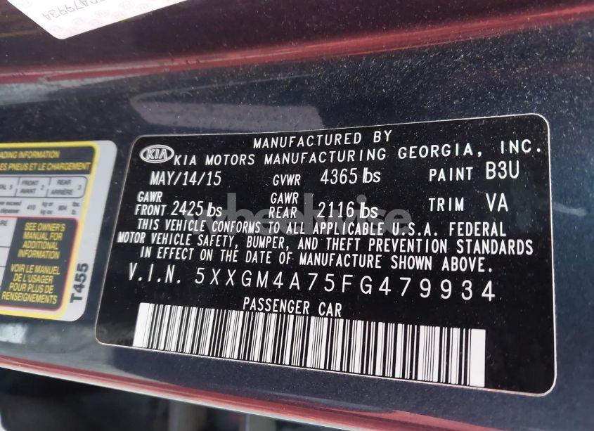 Photo 9 of 2015 Kia Optima LX (VIN 5XXGM4A75FG479934)