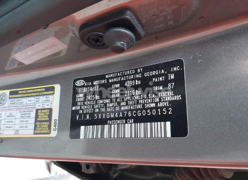 Photo 9 of 2012 Kia Optima LX (VIN 5XXGM4A76CG050152)