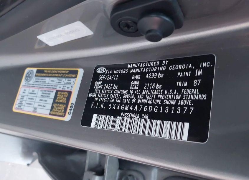 Photo 9 of 2013 Kia Optima LX (VIN 5XXGM4A76DG131377)