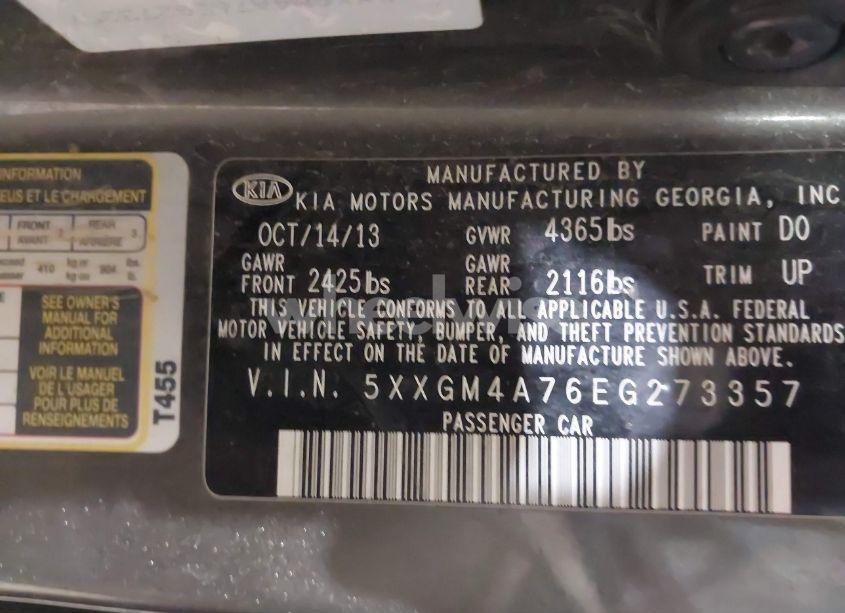 Photo 9 of 2014 Kia Optima LX (VIN 5XXGM4A76EG273357)